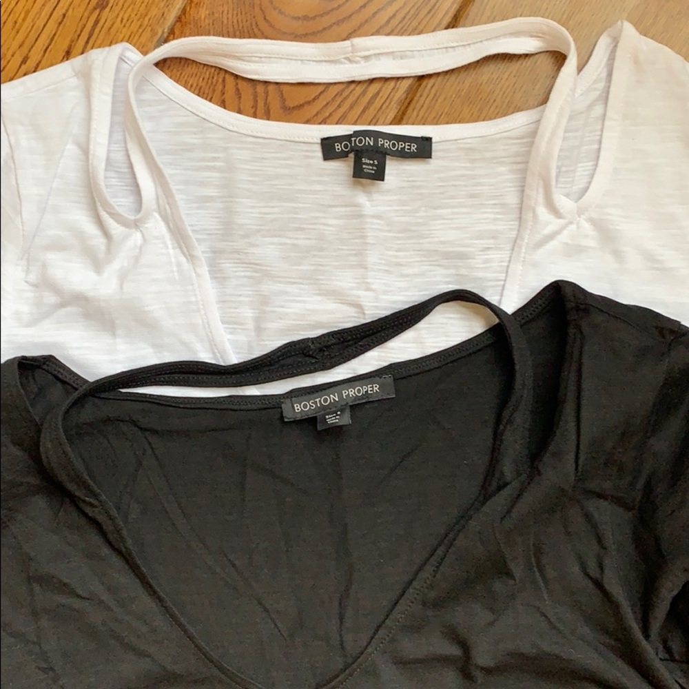 2 Boston Proper v neck t shirts NWOT